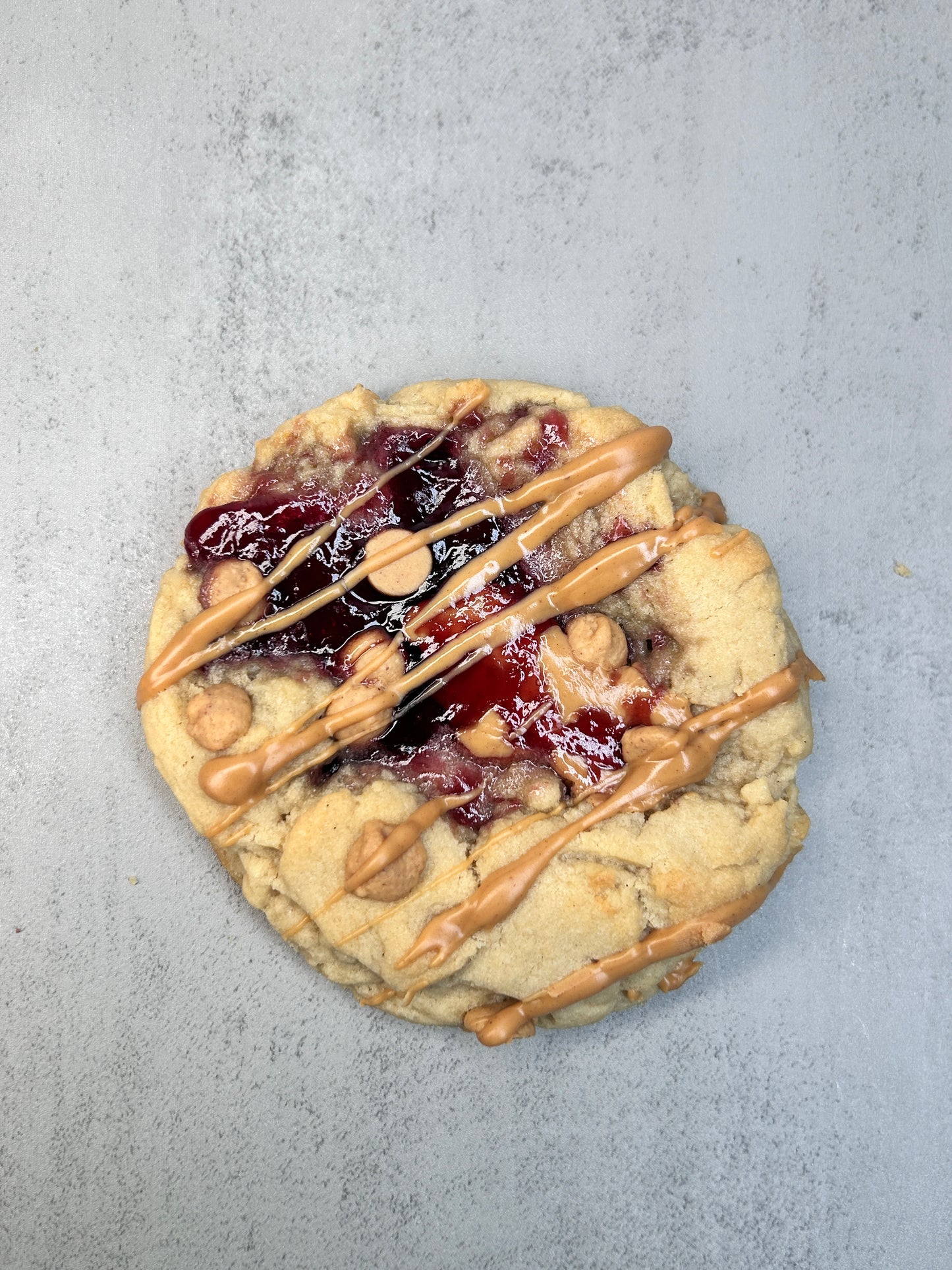 Single Peanut butter and jelly cookie