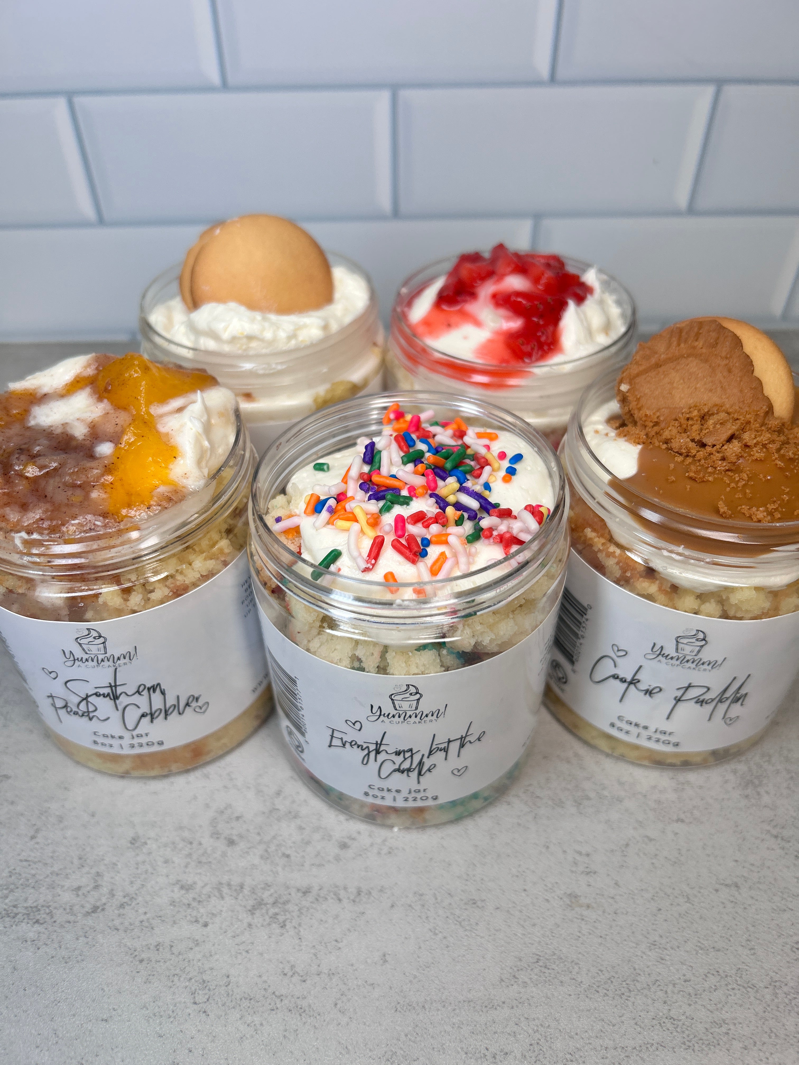 variety of Cake jars 